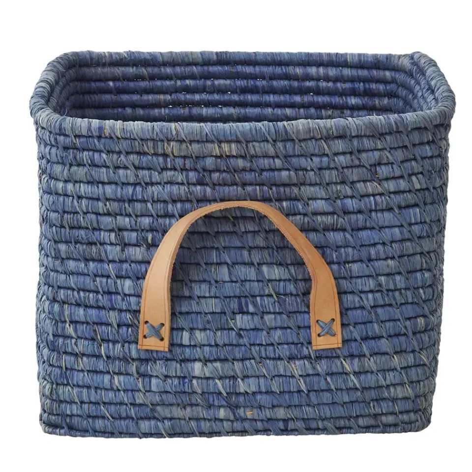 RICE Cesta rafia, Azul
