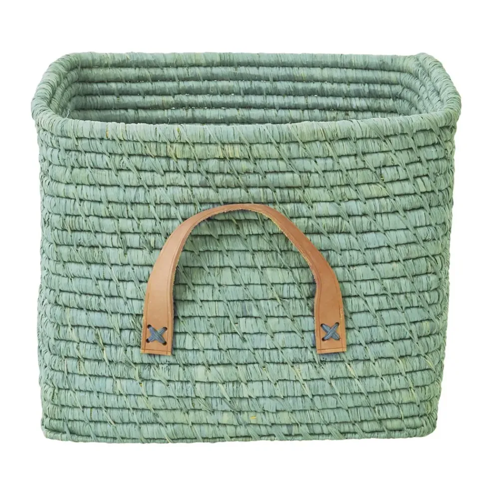 RICE Cesta rafia, menta Verde