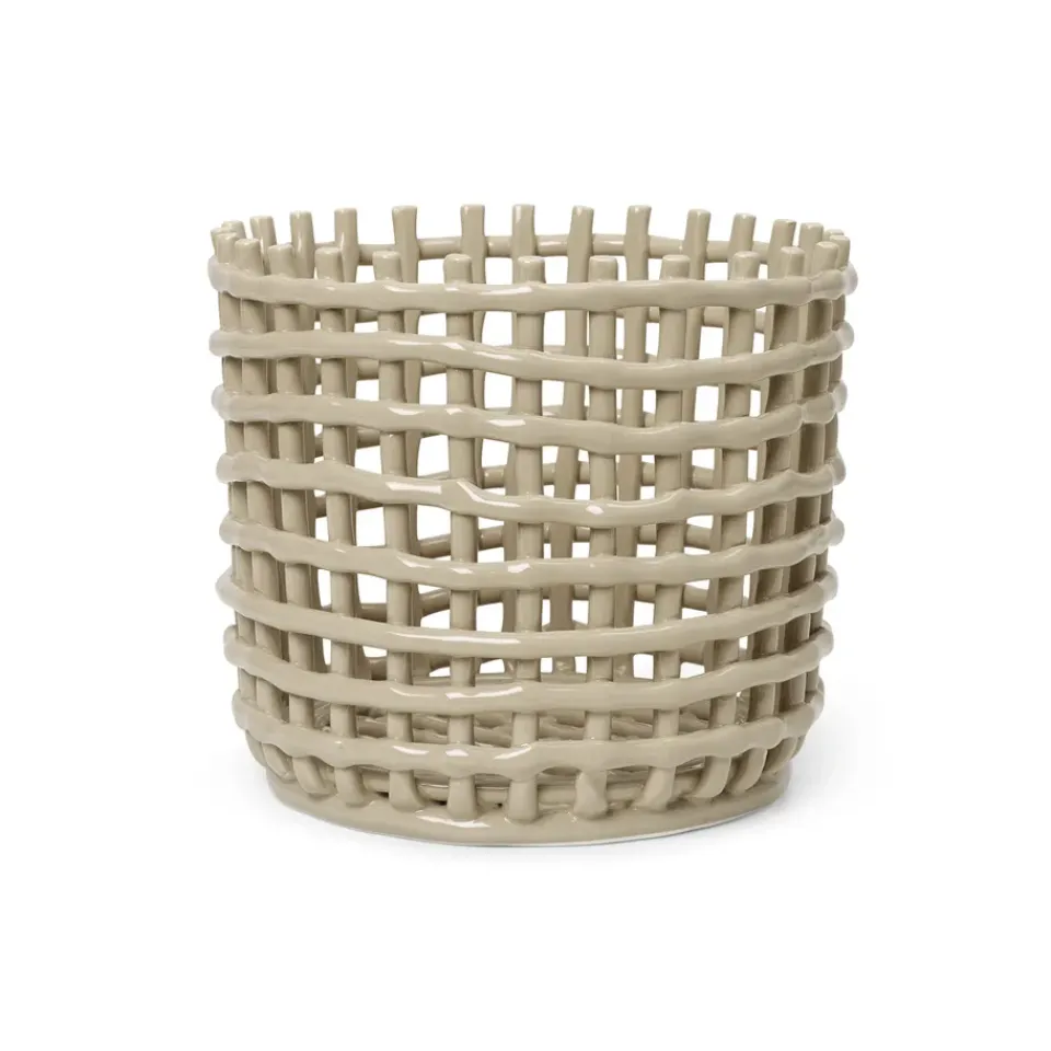 Online Ferm Living Cesta trenzada Ceramic Ø23,5 cm, Cashmere Beige
