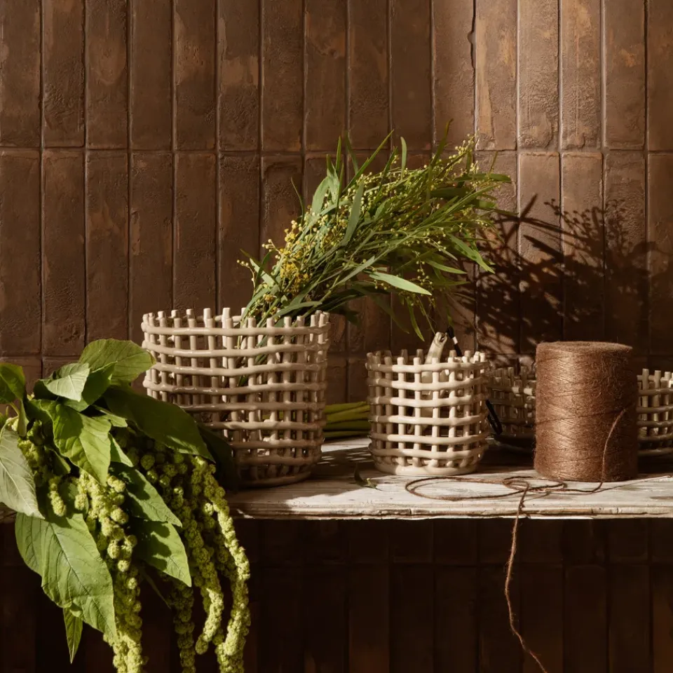 Online Ferm Living Cesta trenzada Ceramic Ø23,5 cm, Cashmere Beige
