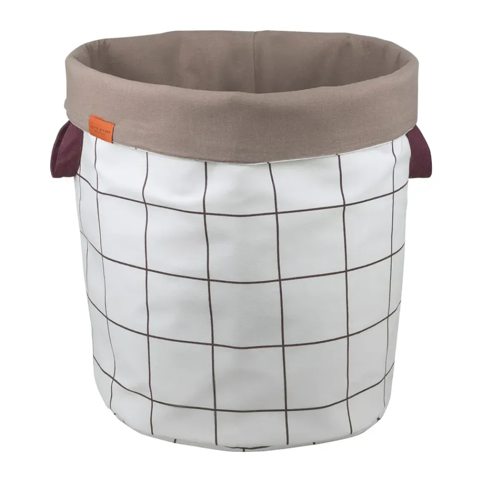 Mette Ditmer Cesto de colada Mesh Ø40×50 cm, Brown-Off-white BeigeMarrón