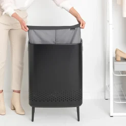 New Brabantia Cesto de la ropa Bo high 2x45 L, mate Negro