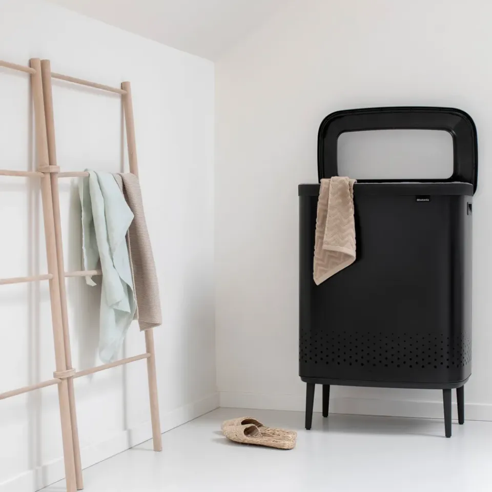 New Brabantia Cesto de la ropa Bo high 2x45 L, mate Negro