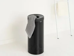 New Brabantia Cesto de lavandería tapa de plástico 35 L, mate Negro