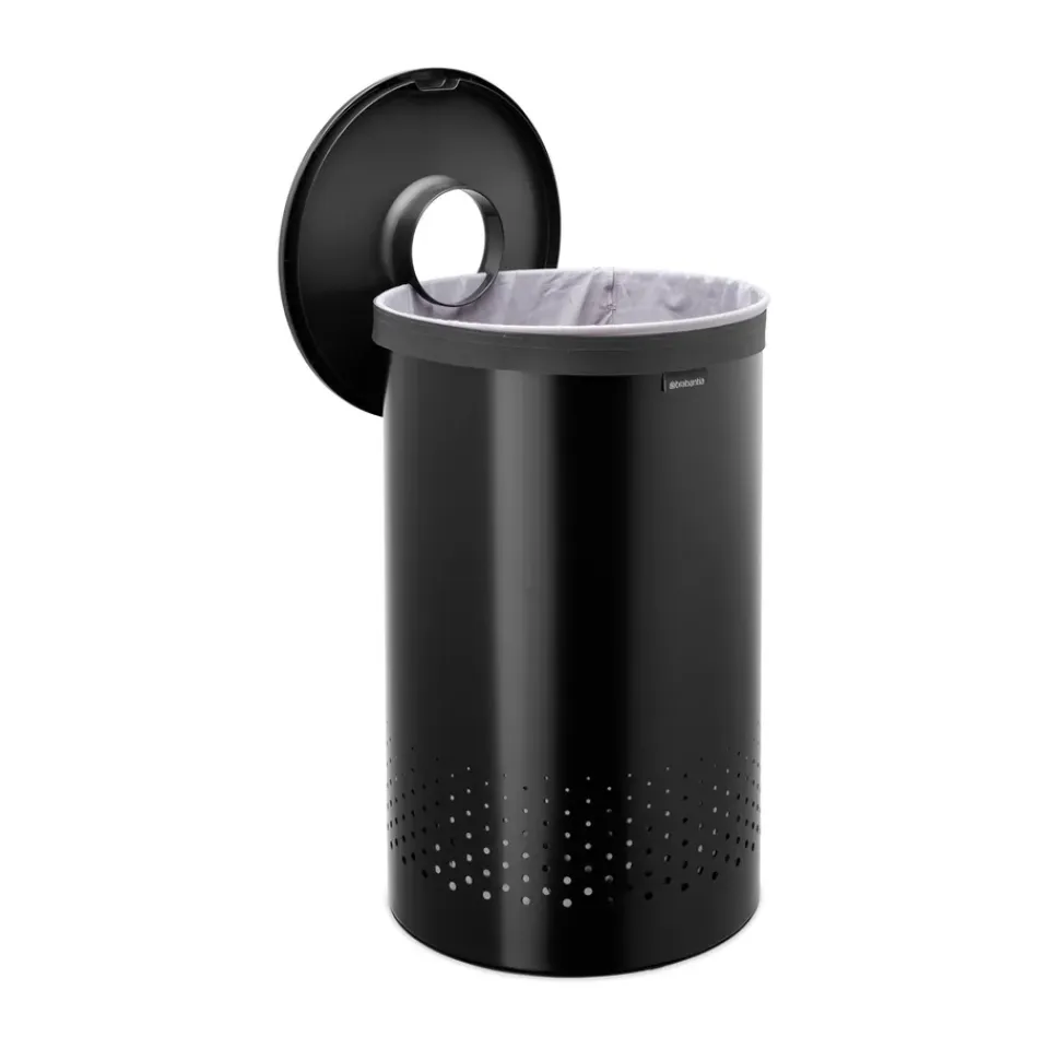 Outlet Brabantia Cesto de lavandería tapa de plástico 60 L, mate Negro