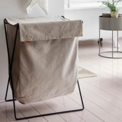 Clearance Ferm Living Cesto de ropa Herman, Negro Beige