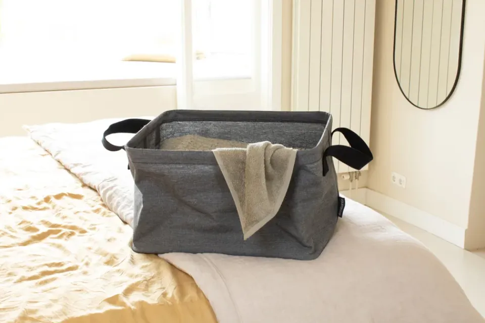 New Brabantia Cesto de ropa plegable 35 L, Pepper Black Negro