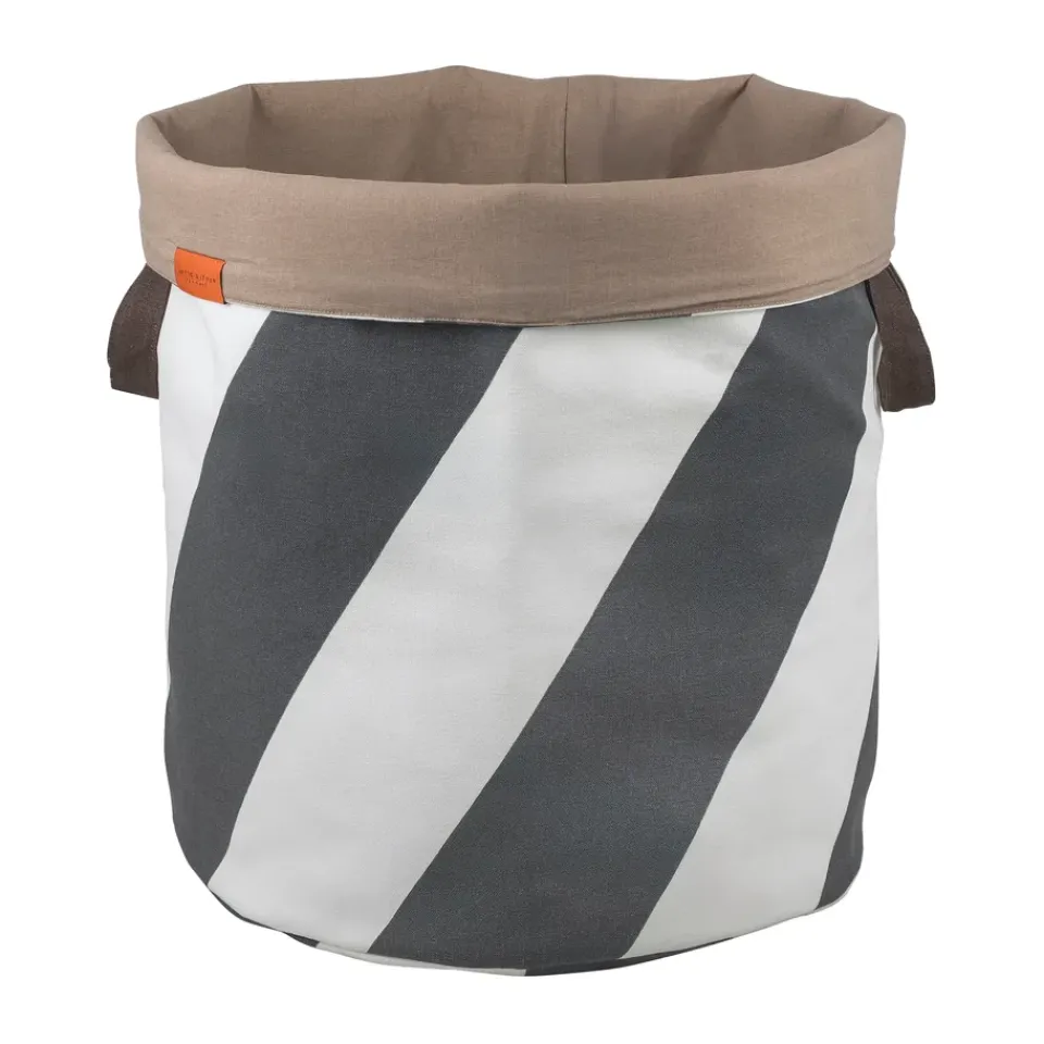 Online Mette Ditmer Cesto para la colada Diagonal Ø40x50 cm, Dark grey-off-white GrisBlanco