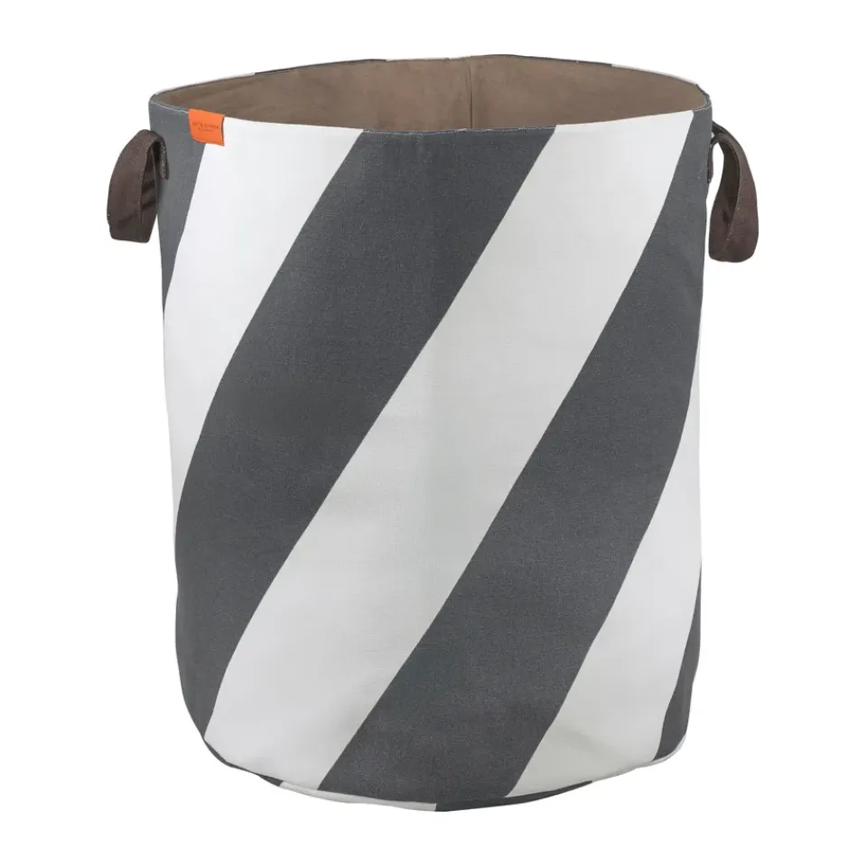 Online Mette Ditmer Cesto para la colada Diagonal Ø40x50 cm, Dark grey-off-white GrisBlanco