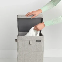 Brabantia Cesto ropa sucia apilable 35L, claro Gris