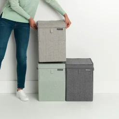Brabantia Cesto ropa sucia apilable 35L, oscuro Gris