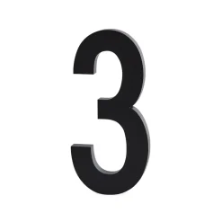 New Design Letters Cifra de aluminio 50 mm, 3 Negro