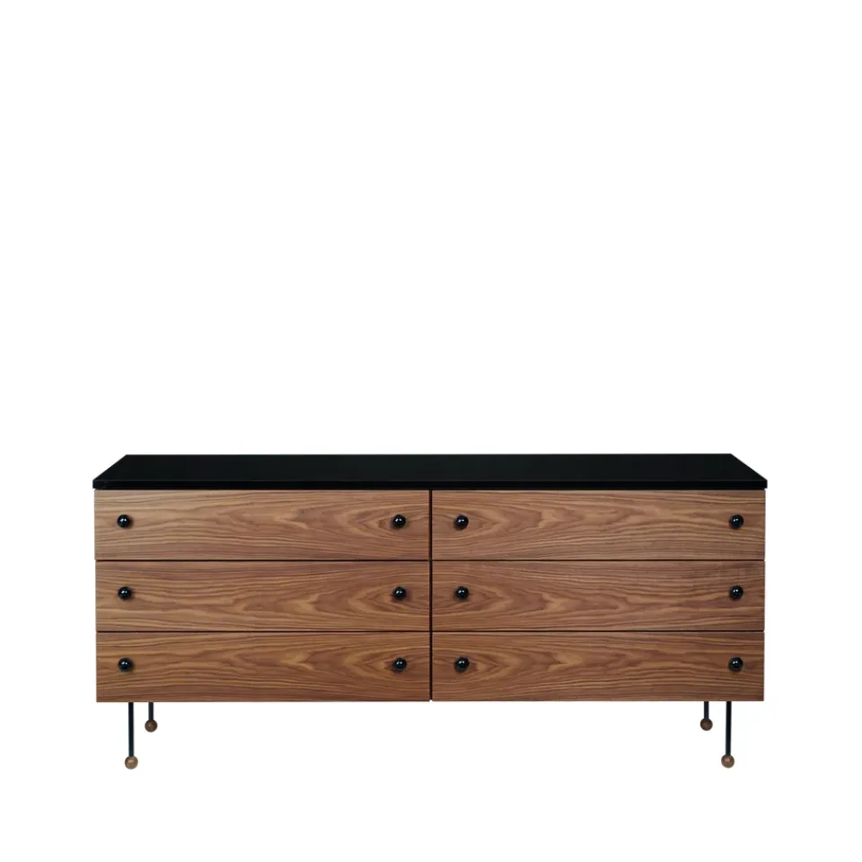 Hot GUBI Cómoda 62 Dresser, American walnut, 6 cajones Marrón
