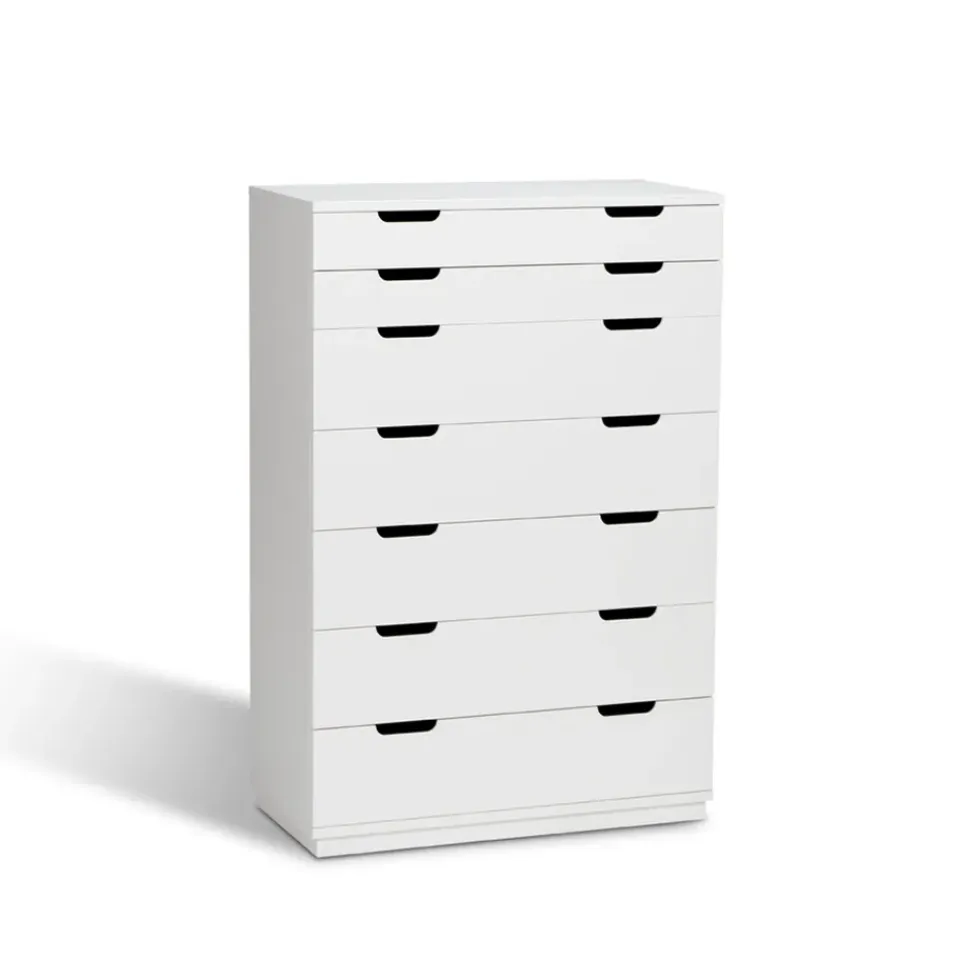 Sale Mavis Cómoda Aoko de 7 cajones, Lacado Blanco