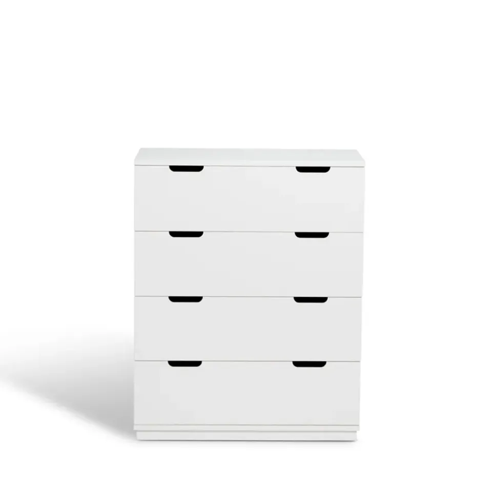 Clearance Mavis Cómoda Aoko de 4 cajones, Lacado Blanco