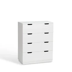 Clearance Mavis Cómoda Aoko de 4 cajones, Lacado Blanco
