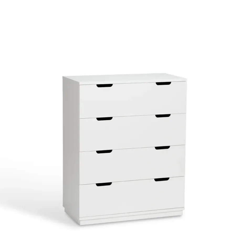 Clearance Mavis Cómoda Aoko de 4 cajones, Lacado Blanco