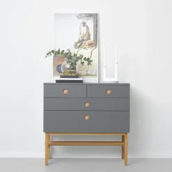 Outlet A2 Cómoda Keep, , base de roble aceitado Blanco