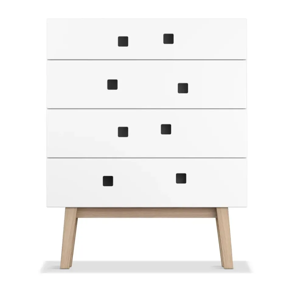 Zweed Cómoda Peep B3, , retro, base de roble Blanco
