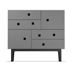 Zweed Cómoda Peep B1, Slate grey, lacado negro Gris