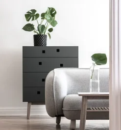 Hot Zweed Cómoda Peep B3, Slate grey, roble pigmentado blanco Gris