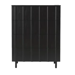 Hot Normann Copenhagen Cómoda Rib dresser 4 cajones, Soft Black Negro