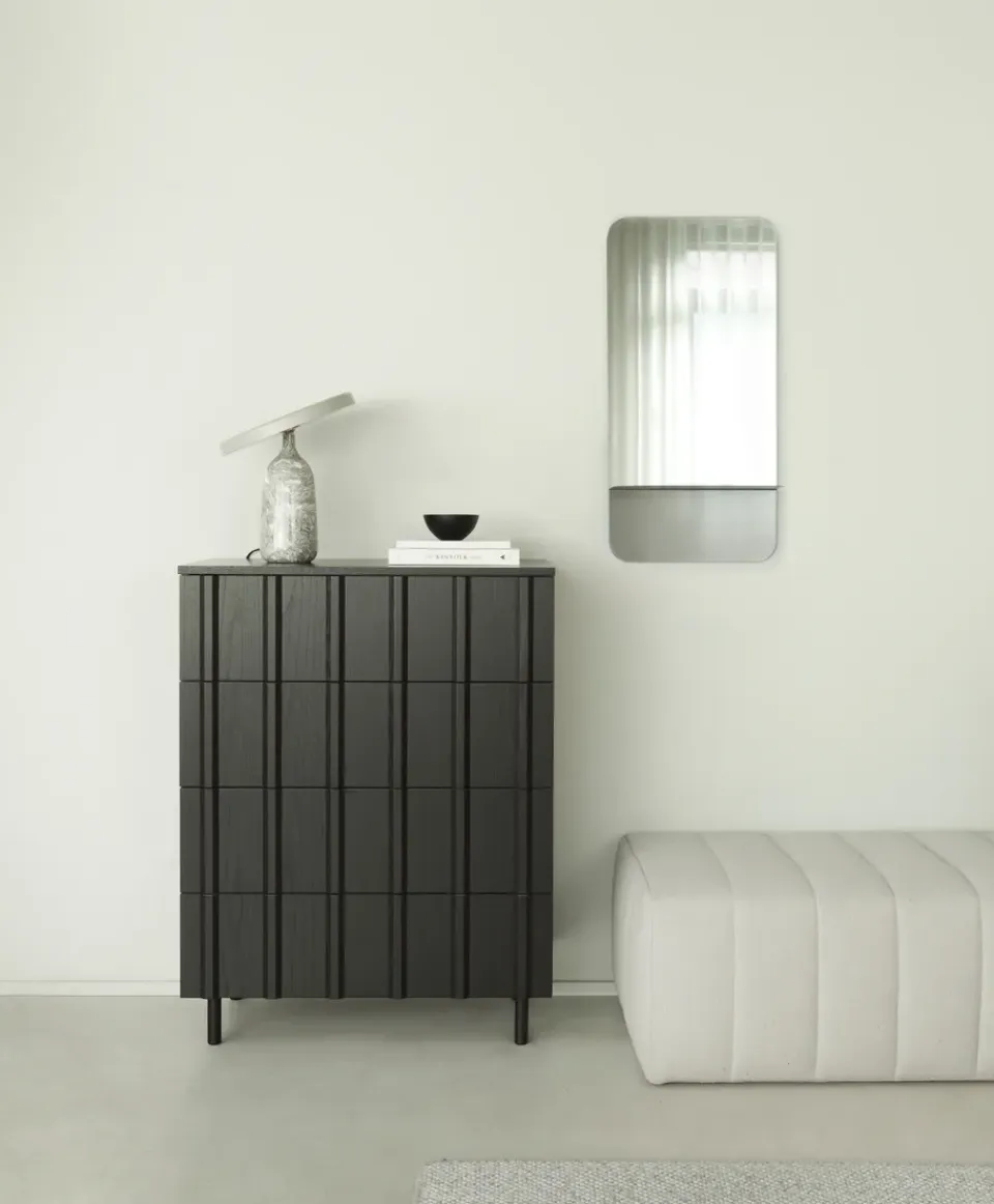 Hot Normann Copenhagen Cómoda Rib dresser 4 cajones, Soft Black Negro