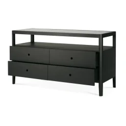 Discount Ethnicraft Cómoda Spindle, Roble lacado en , 4 cajones Negro