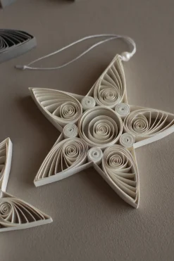 Sale DBKD Colganet navideño Paper star 10,5 cm, White Blanco