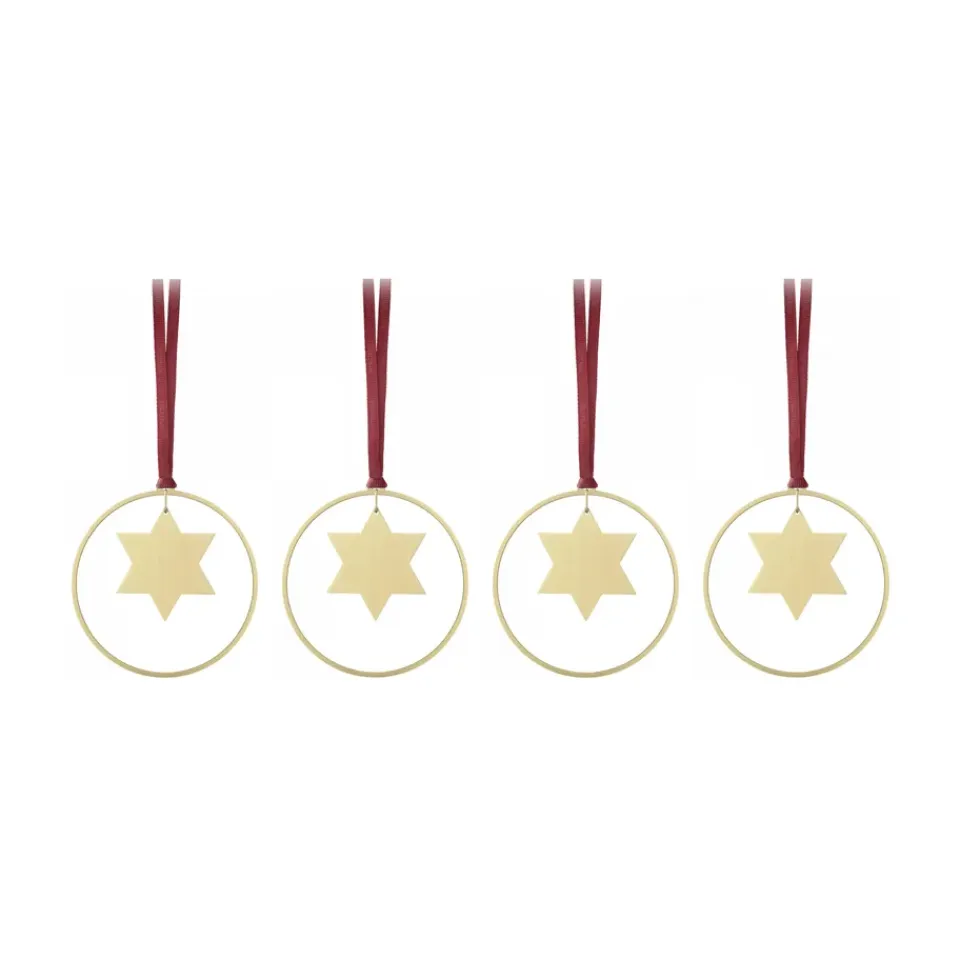 Sale Blomus Colgante de navidad KITAI 8,5 cm 4 unidades, Stars Color dorado