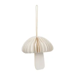 Broste Copenhagen Colgante navideño Fungi, Off white Blanco