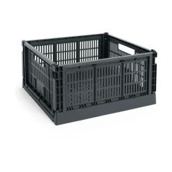 New HAY Colour Crate L Square 42x42 cm, Charcoal Negro