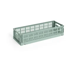 HAY Colour Crate Mini Oblong 13x34,5 cm, Sage green Verde