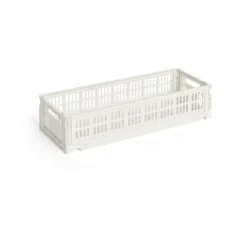 Discount HAY Colour Crate Mini Oblong 13x34,5 cm, Off white Blanco