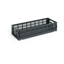 Clearance HAY Colour Crate Mini Oblong 13x34,5 cm, Charcoal Negro
