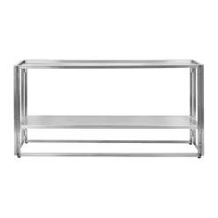 Hot Kristina Dam Studio Consola Foldable 124×60 cm, Acero inoxidable cepillado Plateado