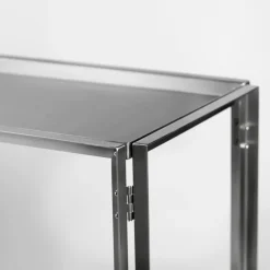 Hot Kristina Dam Studio Consola Foldable 124×60 cm, Acero inoxidable cepillado Plateado