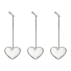 Hot Iittala Corazón de cristal , , 5 cm, pack de 3 Transparente