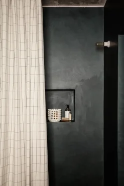 Outlet Ferm Living Cortina de baño Chambray, a cuadros Beige