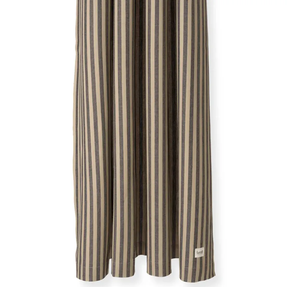 Discount Ferm Living Cortina de baño Chambray, Sand-black NegroBeige