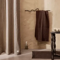 Discount Ferm Living Cortina de baño Chambray, Sand-black NegroBeige