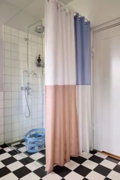 Best HAY Cortina de baño Check 180x200 cm, Blue Azul
