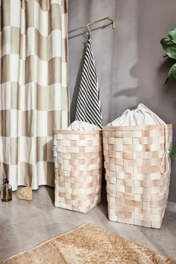 Discount OYOY Cortina de ducha Chess 180x180 cm, Clay-offwhite Beige