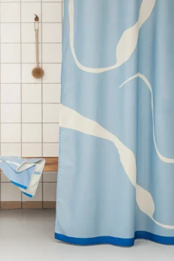 Best Mette Ditmer Cortina de ducha Nova Arte 150x200 cm, Light blue-off-white AzulBlanco