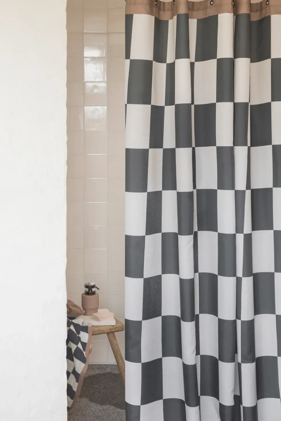 Best Mette Ditmer Cortina de ducha Retro 150x200 cm, Dark grey Gris