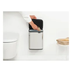 Outlet Brabantia Cubo de basura Bo 7 L, Acero cepillado brillante Plateado