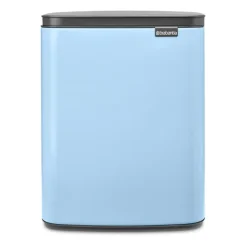 New Brabantia Cubo de basura Bo 12 L, Dreamy Blue Plateado