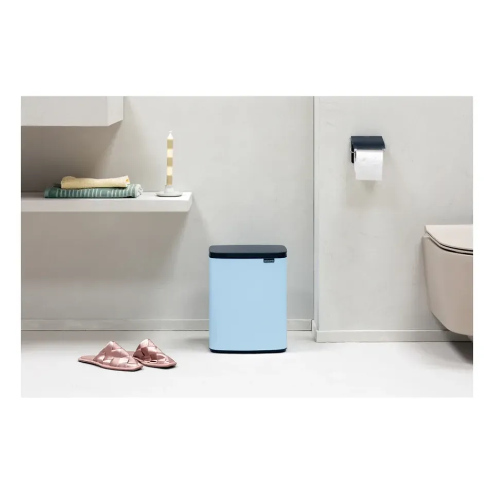 Clearance Brabantia Cubo de basura Bo 7 L, Dreamy Blue Plateado