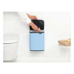 Clearance Brabantia Cubo de basura Bo 7 L, Dreamy Blue Plateado