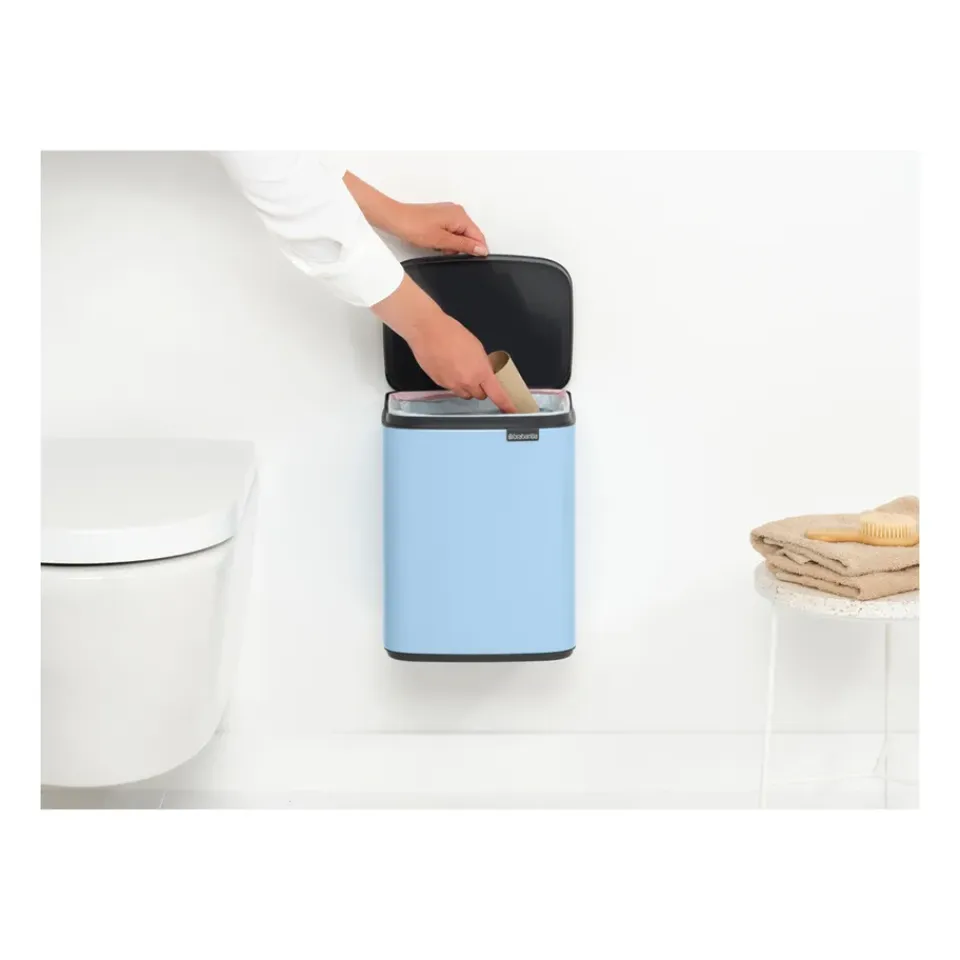 Clearance Brabantia Cubo de basura Bo 7 L, Dreamy Blue Plateado